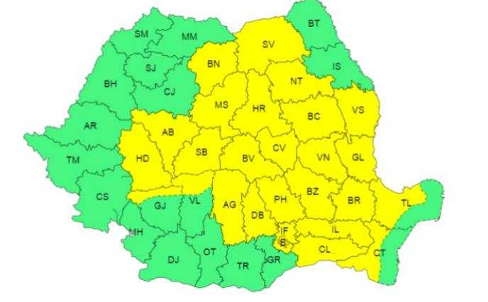 Cod galben de vreme rea în Argeș! Sunt anunțate vijelii, grindină și descărcări electrice! 1 ANM vijelii cod