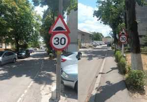 Limitatoare de viteză pe strada Deceneu 8 Sursă foto: Facebook Primăria MUnicipiului Pitești.