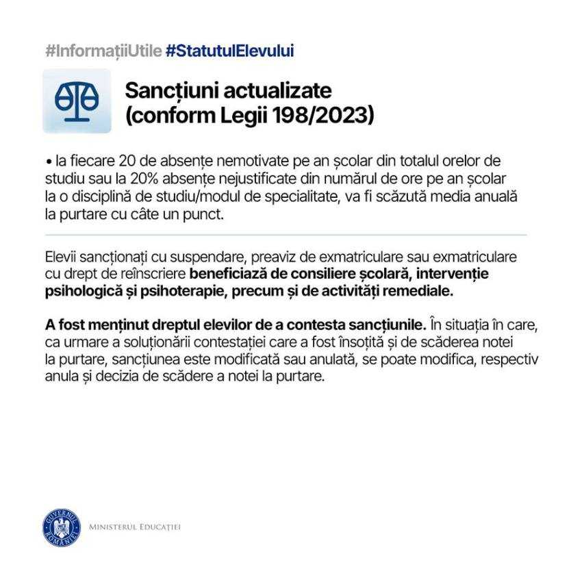 Noul an școlar va începe cu schimbări importante pentru elevi! 7 Sursă foto: FB MInisterul Educației