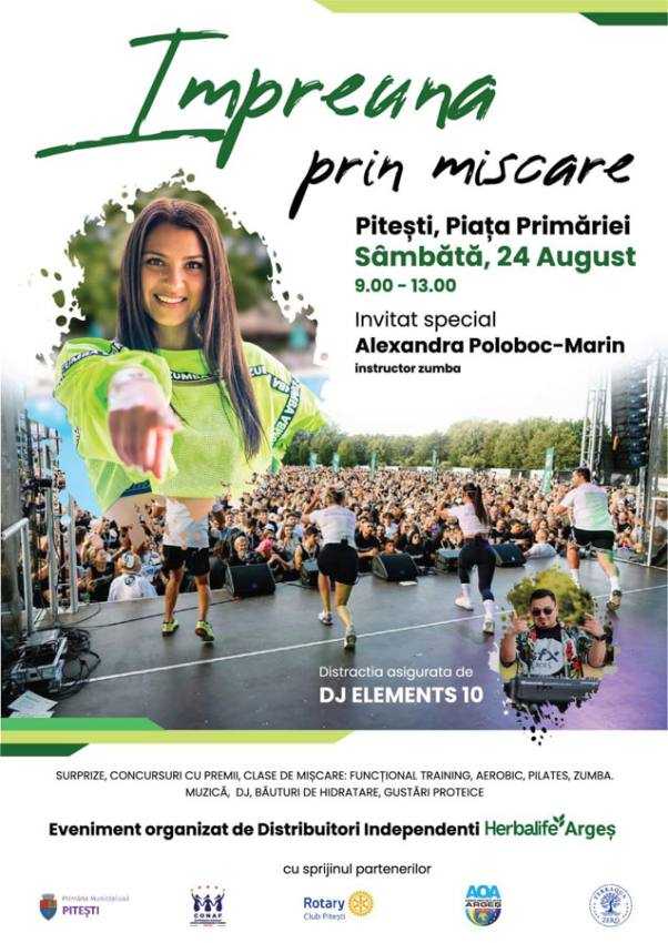 Atenție, doamnelor! ”Împreună prin mișcare”, eveniment de fitness, în Pitești! 1 Sursă foto: FB Primăria Municipiului Pitești.