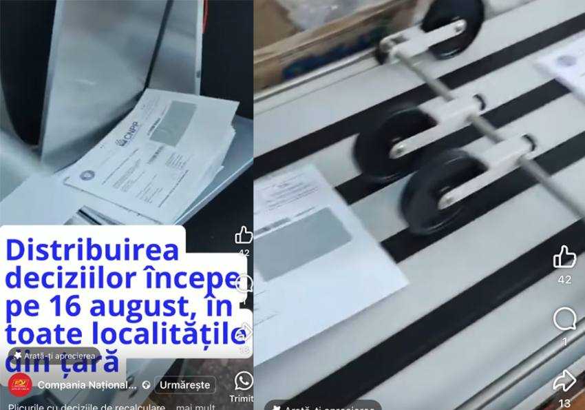 plicuri psta decizii pensii Sursă foto: FB Compania Națională Posta Romana.