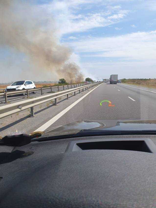 incendiu A1 trafic