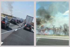 incendiu trafic A1