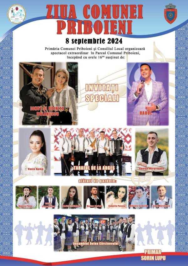 Invitație la Ziua comunei Priboieni. Spectacol extraordinar anunțat pe 8 septembrie 1 Priboieni