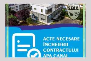 SEdC Mioveni. Acte necesare încheierii contractului apă canal 1 Sedc Mioveni