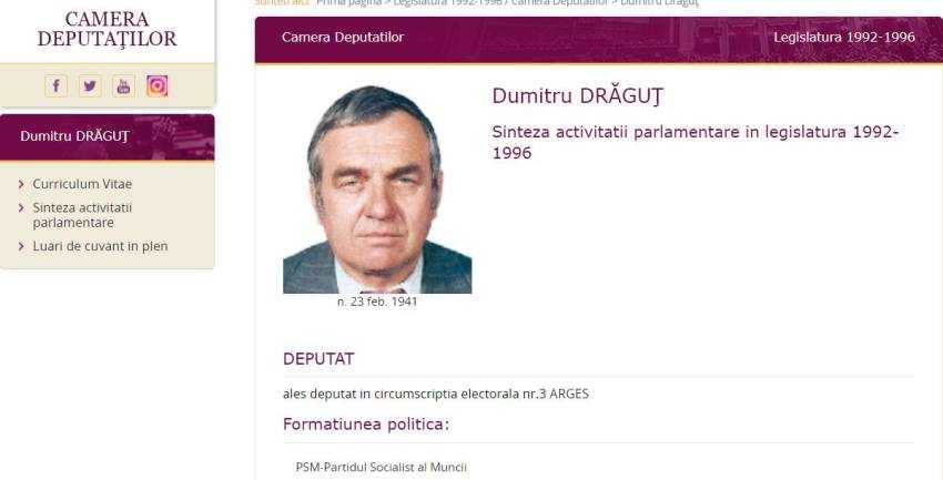 A încetat din viață unul dintre primii parlamentari argeșeni de după Revoluție 1 Dumitru Dragut fost parlamentar