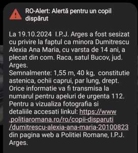 Fata de 14 ani din Bucov, dată dispărută, a fost găsită în județul Călărași 1 85046a04 67c2 47ae 9ff3 8fc5bd564cc8 - Fata de 14 ani din Bucov, dată dispărută, a fost găsită în județul Călărași
