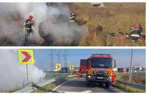 accident circulatie centura bacau - Sfârșit tragic pentru o șoferiță! A ars de vie după ce mașina în care se afla s-a răsturnat și a luat foc