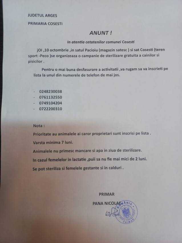 Campanie de sterilizăre gratuită a câinilor și pisicilor în comuna Coșești 1 461765407 858397056428103 2533154191821273523 n - Campanie de sterilizăre gratuită a câinilor și pisicilor în comuna Coșești