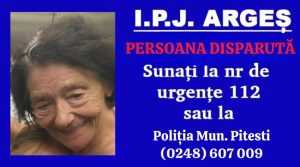 Femeia de 77 de ani din Pitești dată dispărută de familie a fost găsită! 28 femeie disparuta