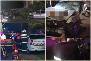 cats 1 - Accident grav în Argeș! Autospecială de Poliție lovită frontal de un BMW