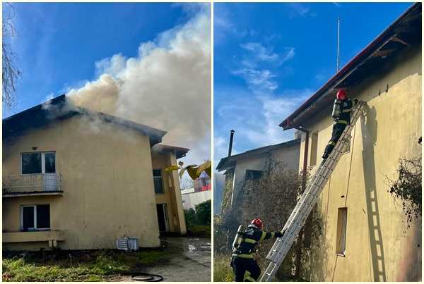 (VIDEO) Incendiu puternic la o casă din Budeasa!