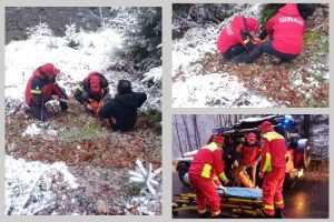 (Video) Intervenție Salvamont Argeș în masivul Iezer-Păpușa. Femeie de 60 de ani rănită! 1 interventie Salvamont Argeș