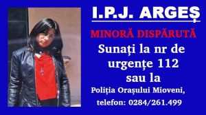 Minora de 13 ani din Mioveni dată dispărută - a fost găsită de polițiști 1 minora Mioveni disparuta