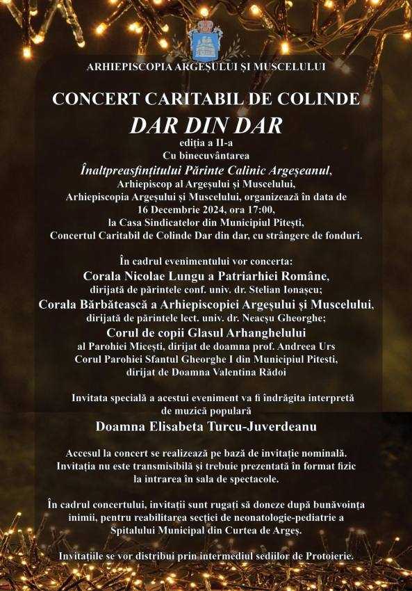 Luni 16 decembrie va avea loc la Pitești concertul caritabil de colinde „Dar din dar”, ediția aII-a 1 WhatsApp Image 2024 12 12 at 16.51.00 - Luni 16 decembrie va avea loc la Pitești concertul caritabil de colinde „Dar din dar”, ediția aII-a