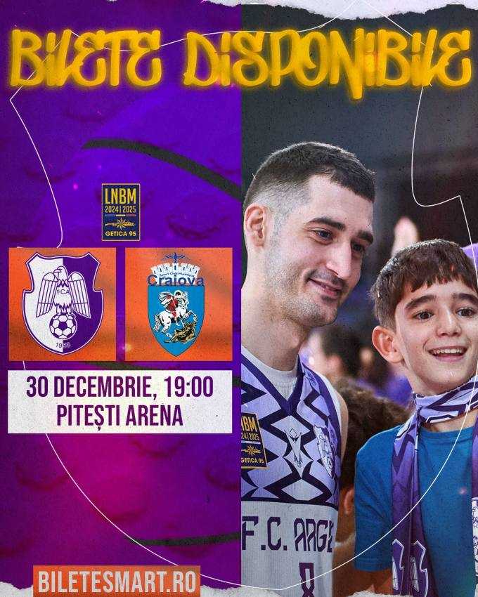 FC Argeș Basketball vs SCM U Craiova, ultimul meci al anului! S-au pus în vânzare biletele! 1 FC Argeș baschet