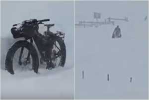 Turist inconștient, salvat de salvamontiști! Pe viscol, a urcat cu bicicleta pe munte 1 page - Turist inconștient, salvat de salvamontiști! Pe viscol, a urcat cu bicicleta pe munte