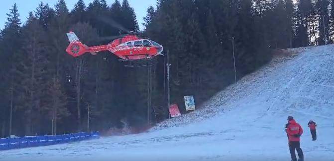 Accident grav pe pârtie. A fost nevoie de intervenția unui elicopter SMURD 1 accident pe partie