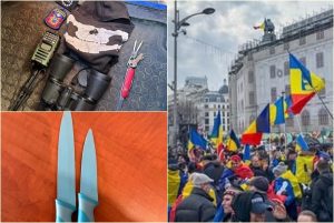 Arme albe și substanțe interzise la protestul AUR din București 1 page - Arme albe și substanțe interzise la protestul AUR din București