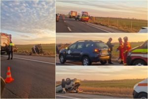 page - (VIDEO) Accident grav pe A1! Mașini răsturnate