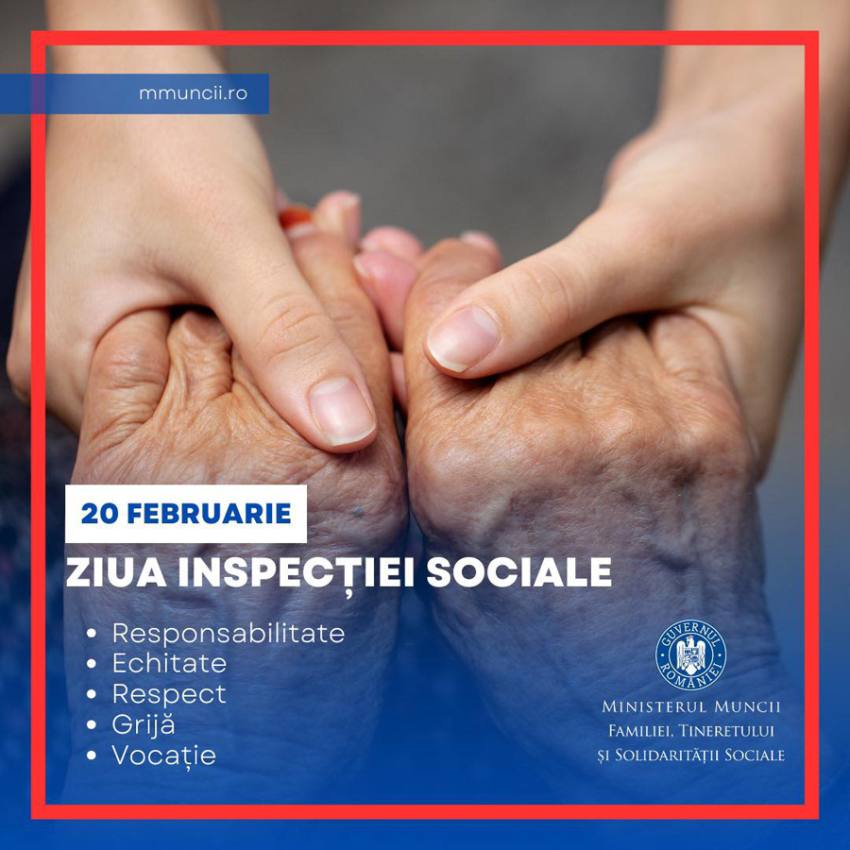 20 februarie – Ziua Inspecției Sociale. ”Astăzi este despre cei care veghează ca nimeni să nu fie uitat” 1 Sursă foto: FB MMFTSS.