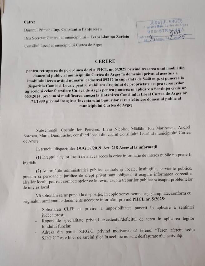 PNL Curtea de Argeș solicită retragerea unui proiect de hotărâre pentru asigurarea transparenței 1 Sursă foto: FB Cosmin Petrescu