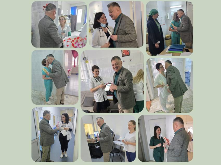 martisoare spital judetean pitesti deschidere - Managerul Adrian Dumbravă a adus bucurie de 1 Martie la Spitalul Județean Pitești: Mărțișoare pentru toate femeile