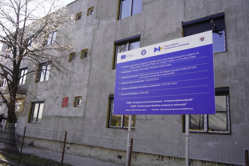 Proiectul de renovare energetică a sediului Regiei Județene de Drumuri Argeș, în grafic pentru finalizare în vara aceasta 1 Sursă foto: FB CJ Arges