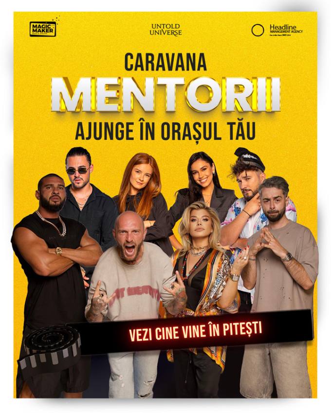 Caravana MENTORII. Dorian Popa, Loredana, Doina Teodoru și Silviu Mircescu vin la Pitești 1 Sursă foto: PR Echipă de Comunicare Mentorii