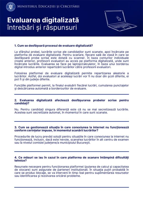 Digitalizarea examenelor naționale: Ghid complet pentru candidați și evaluatori în 2025 1 Sursă foto: MEN