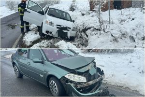 page 1 - Impact violent între 2 mașini în Suseni! O persoană rănită