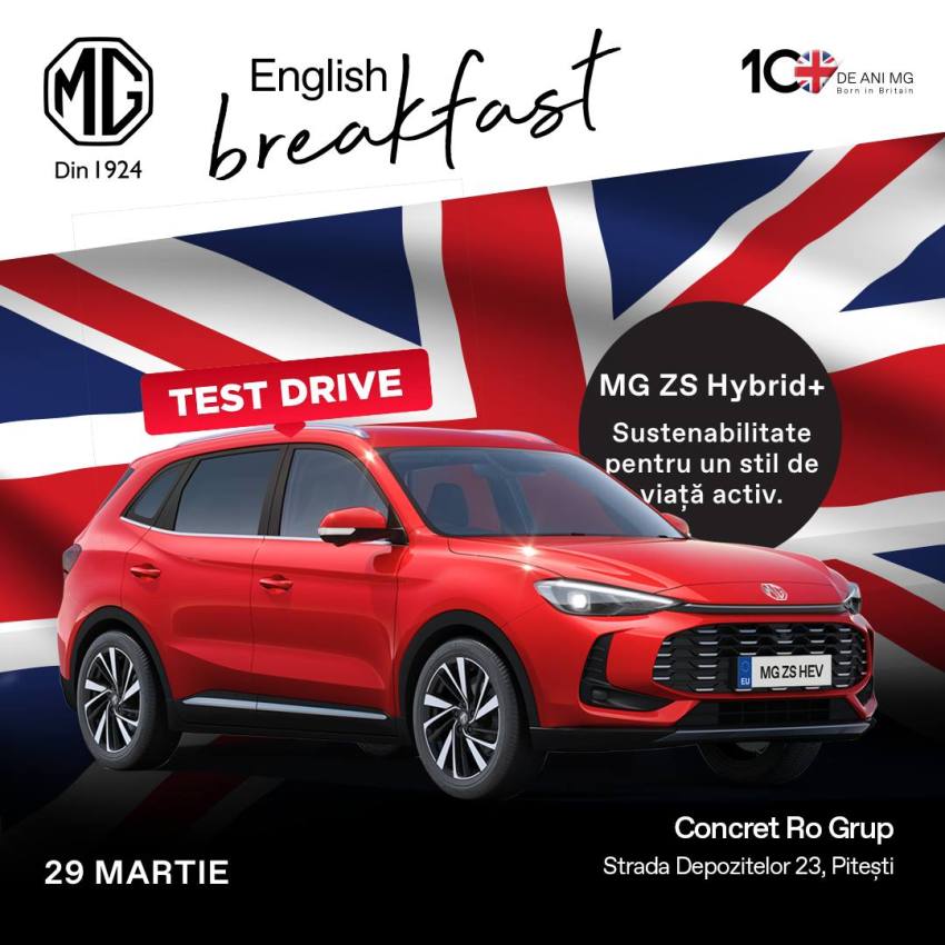 Noile modele MG și English Breakfast pe 29 martie la Autopalermo Pitești! 3 MG la Autopalermo Pitesti