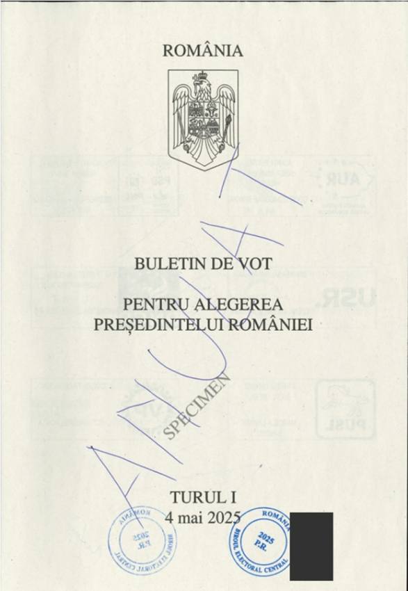 buletin de vot fata alegeri prezidentiale 2025 - Alegeri prezidențiale 2025. Iată cum arată buletinele de vot pentru primul tur