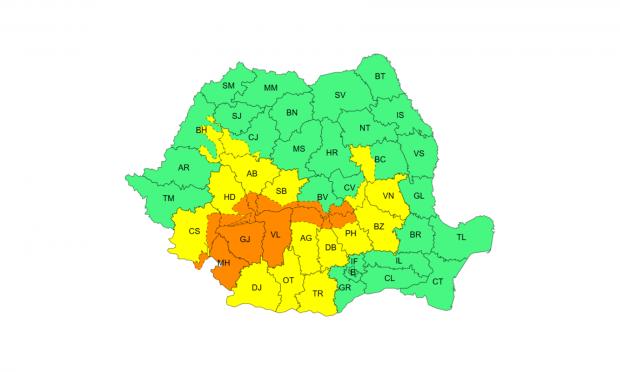 Cod galben și cod portocaliu de ploi în Argeș și alte județe din țară 2 cod de ploi