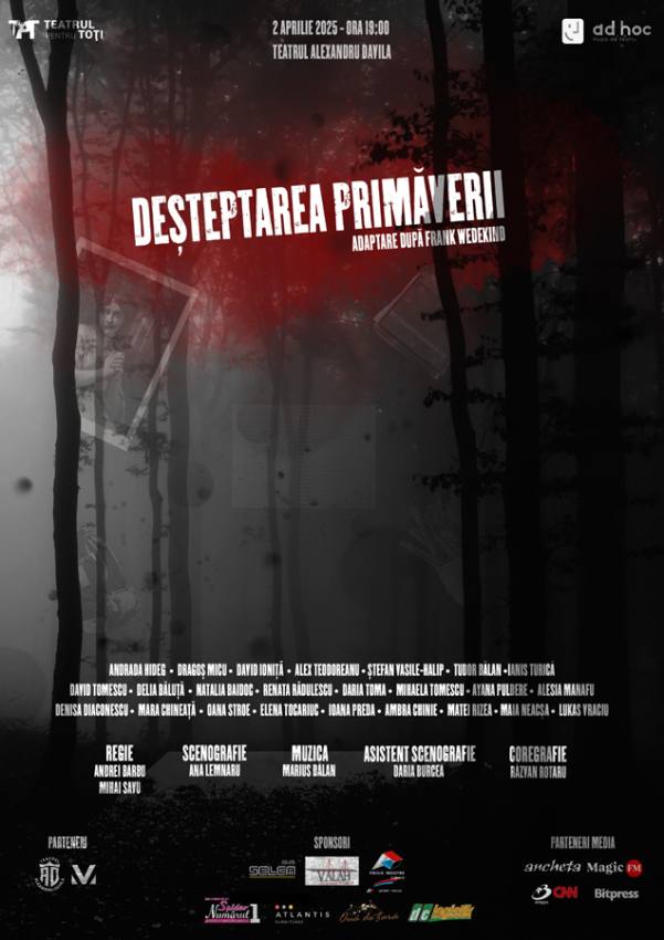 Trupa ”Ad-Hoc” vă invită la teatru. Miercuri are loc premiera piesei ”Desteptarea primaverii”! 1 Sursă foto: Teatru Ad-Hoc.