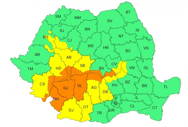 Avertizări ANM! Ploi abundente și vânt puternic în Argeș și în alte județe din țară 1 avertizare cod ANM