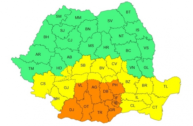 Avertizări ANM! Ploi abundente și vânt puternic în Argeș și în alte județe din țară 2 avertizare cod ANM