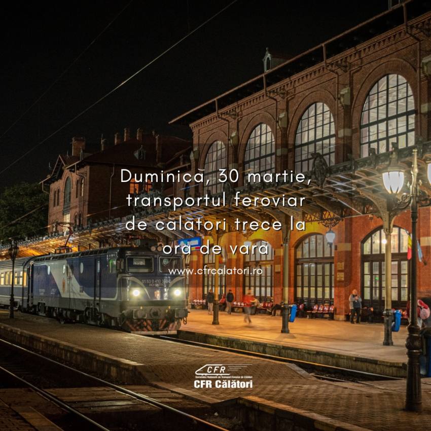 486255159 647522211201431 5501252517227449202 n - CFR Călători: Din 30 martie activitatea de transport feroviar trece la ora de vară!