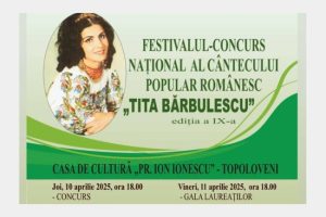 Locuitorii din Topoloveni sunt invitați la Festivalul Concurs Național Al Cântecului Popular Românesc "TITA BĂRBULESCU" 1 festival la Topoloveni