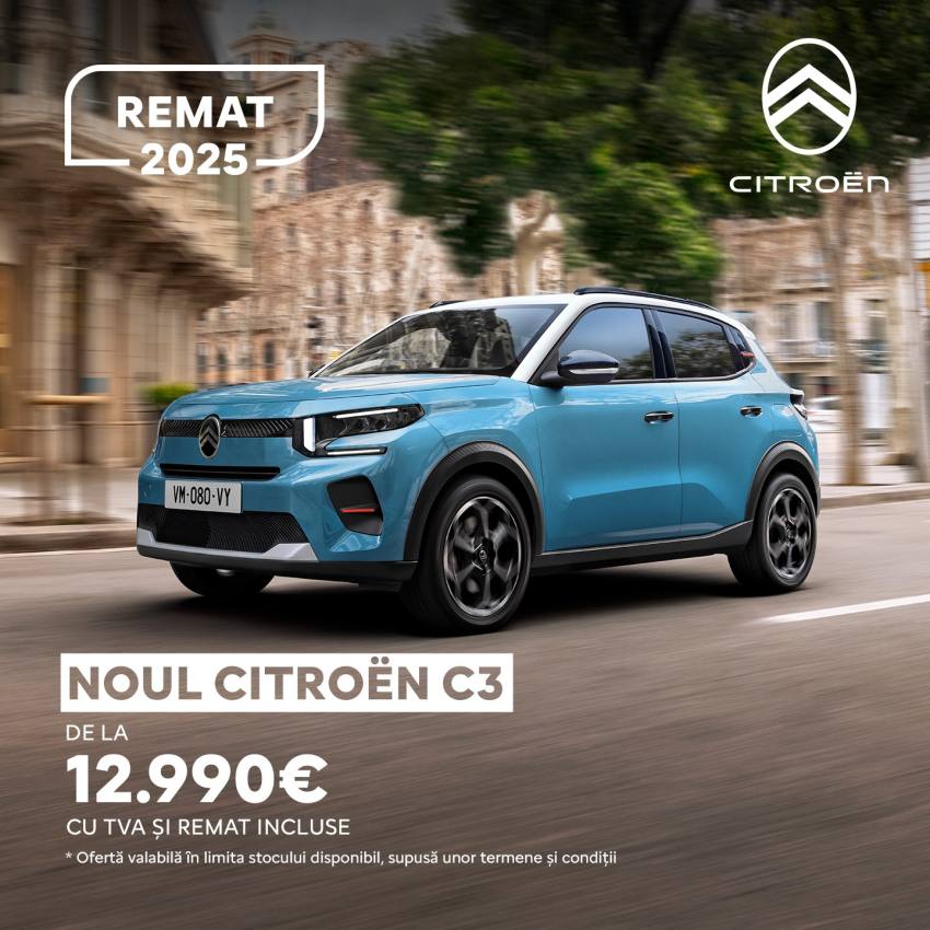 La Eurial Pitești! Noul Citroën C3 de la 12.990 euro, cu TVA și REMAT incluse! 1 Citroen C3 la Eurial Pitești