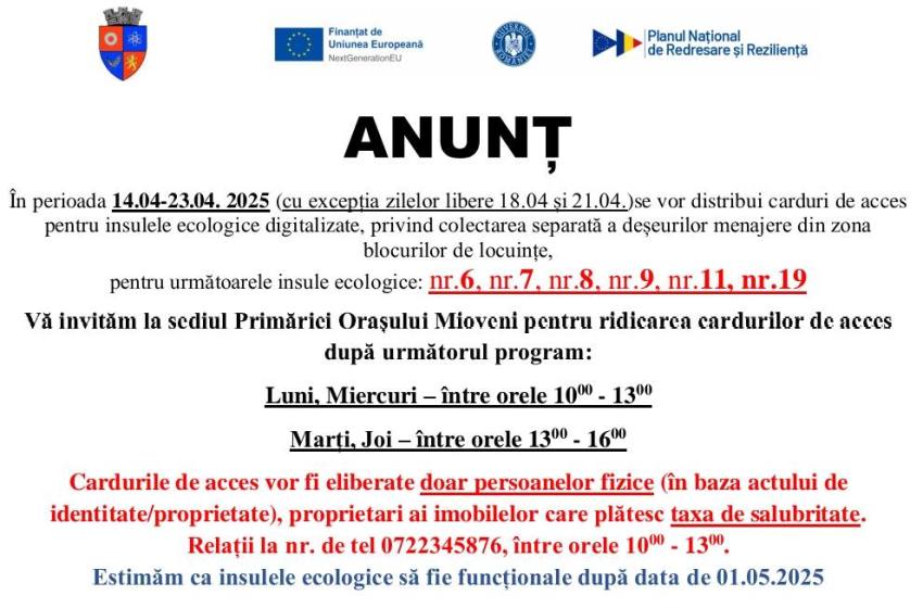 486111510 975999074735884 1087114048692818913 n - Stai în aceste blocuri din Mioveni? Continuă distribuția cartelelor de acces pentru insule ecologice digitalizate!