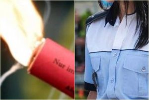 page - (Video) Polițistă de 27 de ani, anchetată după ce a aruncat o petardă la poarta unui piteștean
