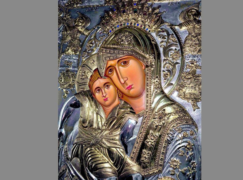 Icoana facatoare de minuni a Maicii Domnului “Axion Estin” Sursă foto: Facebook Arhiepiscopia Argeșului și Muscelului