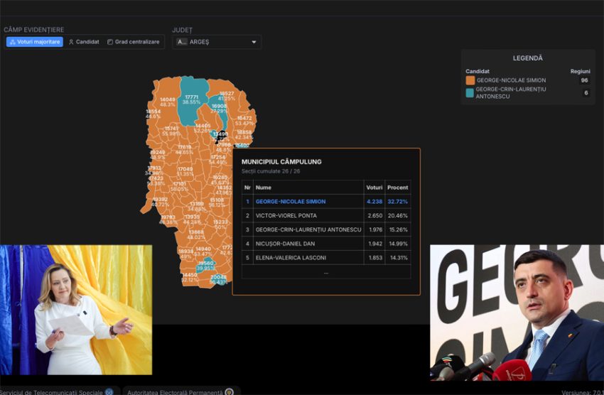 Sursă foto: screenshot prezenta.roaep.ro, FB George Simion și FB Elena Lasconi