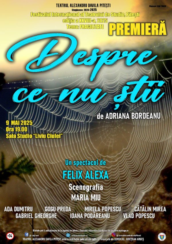 Vineri, de Ziua Europei. Artiști din România și Moldova, reuniți la Festivalul Internațional de Teatru de Studio 1 Sursă foto: Teatrul AL Davila.