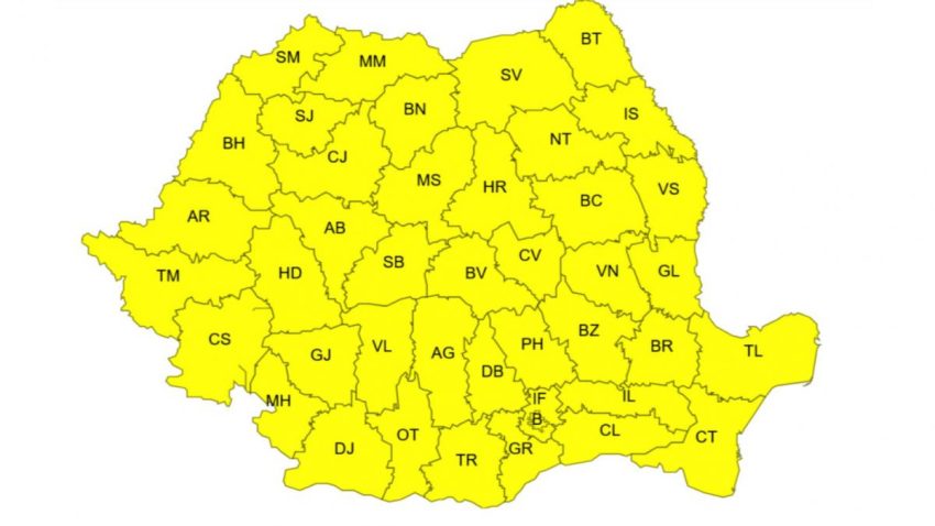 cod galben de ploi torentiale si vijelii este alerta meteo de furtuni in toate judetele din romania ce temperaturi anunta anm 973711 - Cod galben de ploi torențiale și vijelii valabil în toată țara