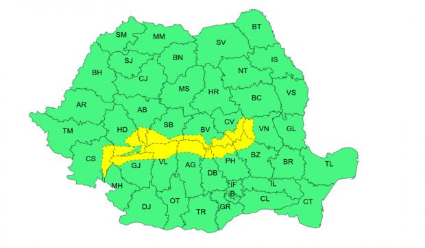 cod galben de ploi torentiale si vijelii este alerta meteo de furtuni in toate judetele din romania ce temperaturi anunta anm 973713 - Cod galben de ploi torențiale și vijelii valabil în toată țara