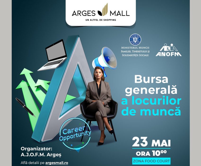 afis bursa mall 1 - Bursa locurilor de muncă la Arges Mall – Peste 780 de oportunități pentru angajare