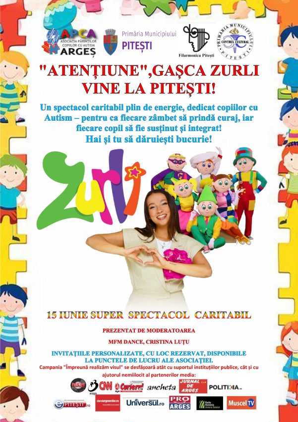 „Atențiune”, Gașca Zurli vine la Pitești! 1 zurli autism - „Atențiune”, Gașca Zurli vine la Pitești!