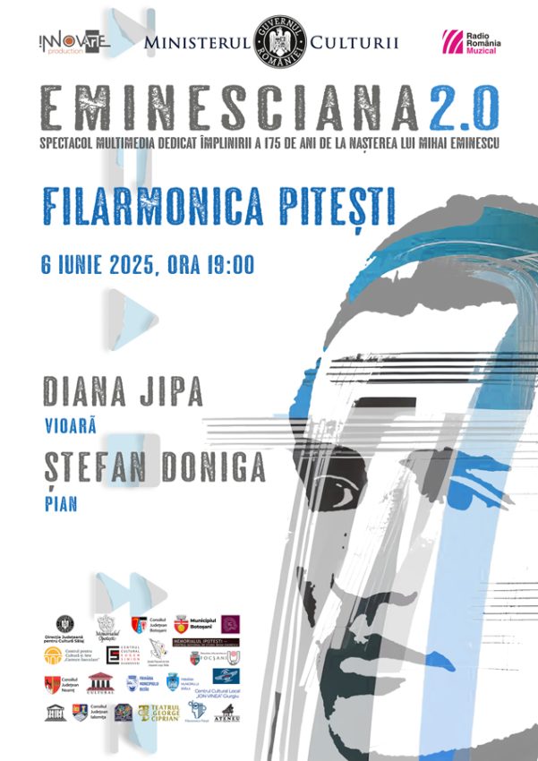 175 de ani de Eminescu: O călătorie vizuală și muzicală prin poezia românească cu violonista Diana Jipa și pianistul Ștefan Doniga 1 Sursă foto: Filarmonica Pitesti